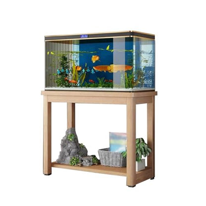 Solid Wood Fish Tank Stand, Aquarium Stand with Plant Shelf, 5 10 15 20 30 40 Gallon Fish Tank Table, Reptile Tank Rack for Home Office,Ligjt Grey,60x45cm(23 5/8 - color: Ligjt Grey, size: 60x45cm(23 5/8