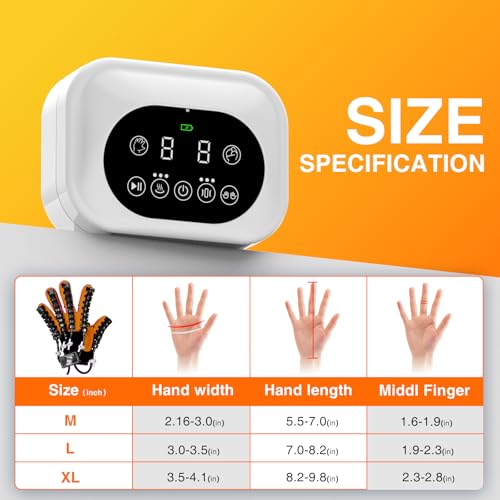 Hand Rehabilitation Equipment, Therapy Gloves for Stroke Hand Recovery Device, Robotic Rehab Glove for Finger Training, Adjustable Strength Hands Exerciser