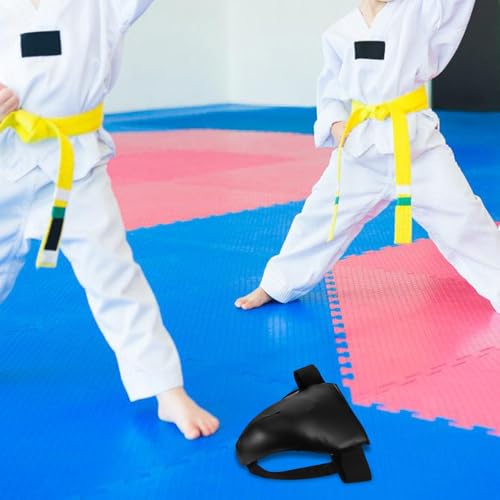 Boxing Groin Protector for Black Breathable Elasticity Crotch Guard Integrated Fighting Groin Guard Suitable for 110-149cm Martial Arts Training