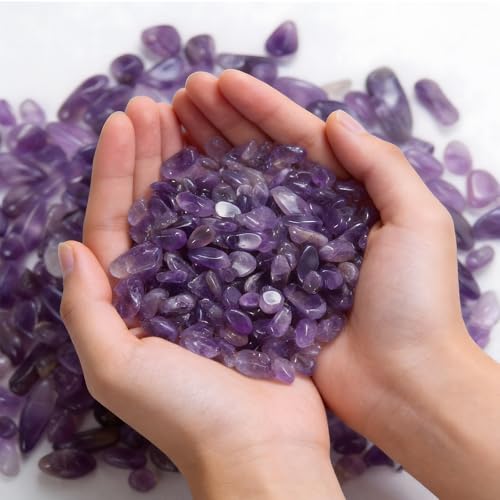 Amethyst Crystal Gravel Natural Purple Stone Chips Irregular Decorative Pebbles for Vase Aquarium Plant Decor - color: PURPLE, size: 100G