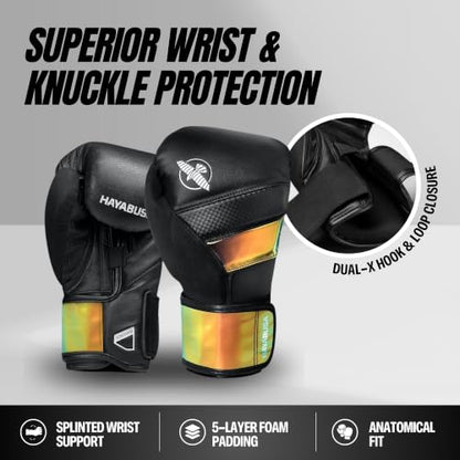 Hayabusa T3 Boxing Gloves - Sparring - color: Black/Iridescent, size: 18oz