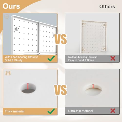 FZK Modular Plastic Peg Board Wall Organizer Kit, 12x12, White - color: 12inch-Pegboard Kit-White
