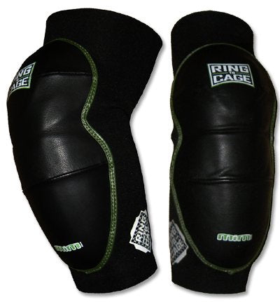 Ring to Cage Deluxe MiM-Foam Elbow Pads - Leather for Muay Thai, MMA, Kickboxing, Stand up, - size: Large