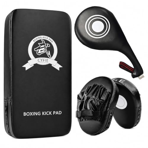 3-in-1 Boxing Training Set, Punching Mitts, Kick Pad and Target Paddle - style: 3 in 1 Boxing Training Equipment（Black）