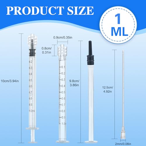30 Pack 1ml Luer Lock Syringe - Syringes for Liquid with Soft Tube - Individually Pcakaged，Scientific Labs and Measuring, Refilling Inks