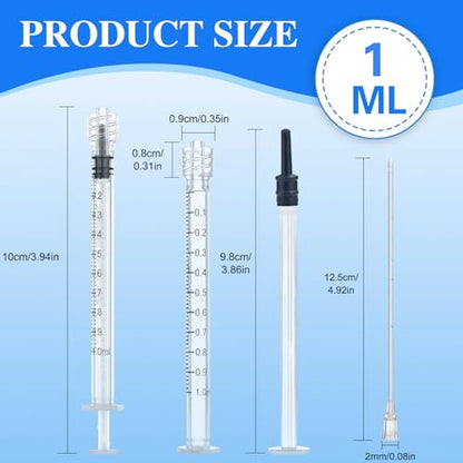30 Pack 1ml Luer Lock Syringe - Syringes for Liquid with Soft Tube - Individually Pcakaged，Scientific Labs and Measuring, Refilling Inks