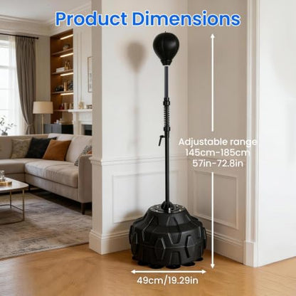 Reflex Bag Boxing Speed Bag with Stand, 57-73" Adjustable Height