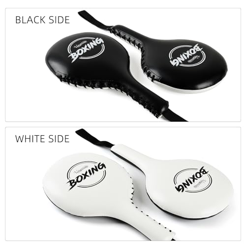 2 Pack Boxing Target Paddles for Taekwondo,MMA,Martial Arts | Kickboxing Striking Target Pads,Punching Kick Pads,Training Paddles - color: White