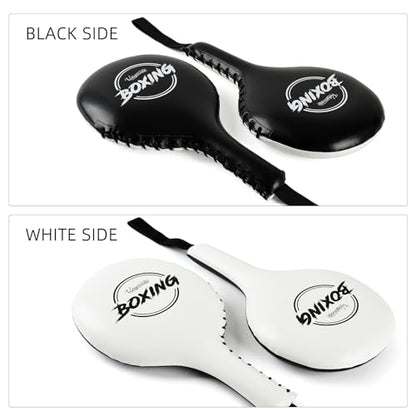 2 Pack Boxing Target Paddles for Taekwondo,MMA,Martial Arts | Kickboxing Striking Target Pads,Punching Kick Pads,Training Paddles - color: White