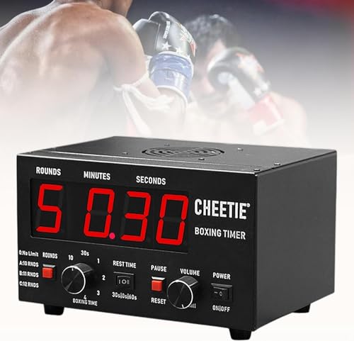 Professional Boxing Interval Timer, Classic Gym Timer, Gymnastics Intermittent Timer, Adjustable Volume, with Button Knob Operation, Cycle Repetitions, for Home Gym Fitness Training Kickboxing