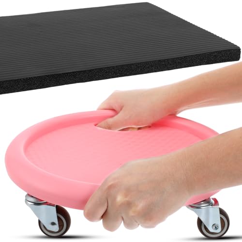 HANABASS Four Wheel Ab Roller with Knee Mat