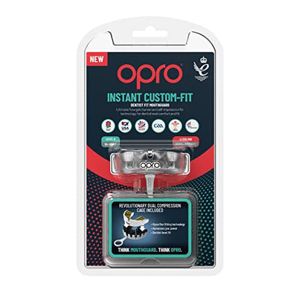 OPRO Instant Custom Fit Moldable Mouth Guard, Dentist Level, Clear/Gold - color: Clear/White, size: Adult (10+)