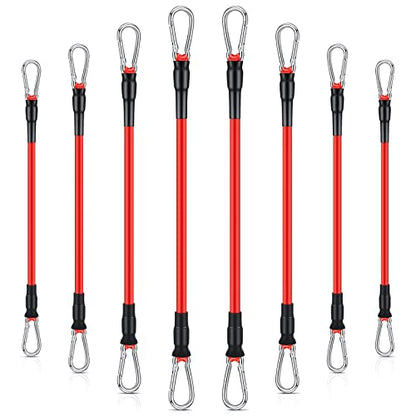 Liliful 8 pcs Resistance Bands for Working Out Additional Exercise Bands for Replacement Workout Equipment Elastic Stretch Legs Ankle Straps for Men Women Strength Training Fitness Gym Home, Red