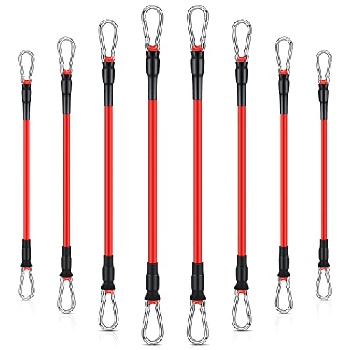 Liliful 8 pcs Resistance Bands for Working Out Additional Exercise Bands for Replacement Workout Equipment Elastic Stretch Legs Ankle Straps for Men Women Strength Training Fitness Gym Home, Red