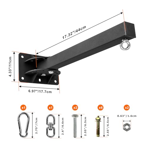 Wall Mount Heavy Bag Hanger Bracket, Adjustable Punching Boxing Bag Hanger, 7 Adjustable Positions Boxing Bag Wall Bracket for Boxing, Muay Thai and MMA Training Home Gym