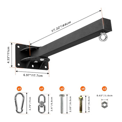Wall Mount Heavy Bag Hanger Bracket, Adjustable Punching Boxing Bag Hanger, 7 Adjustable Positions Boxing Bag Wall Bracket for Boxing, Muay Thai and MMA Training Home Gym