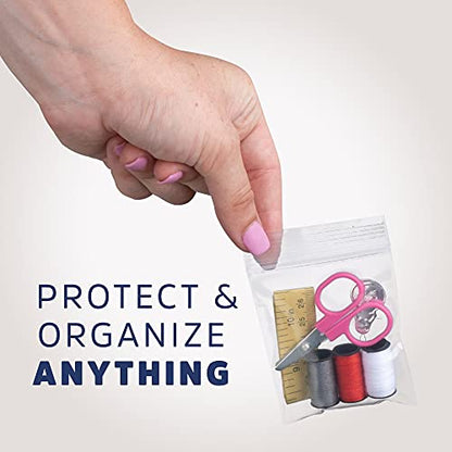 2" x 3" Small Reclosable Zip Bag - Heavy-duty 4 Mil, Bulk Case of 100 - Clear, Resealable Zip Top Lock for Storage & Packaging Food, Nuts, Bolts & Screws. - size: 2" x 3"