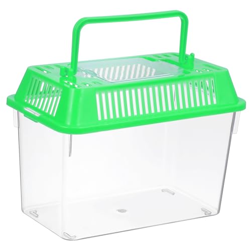 Portable Mini Plastic Fish Tank Aquarium with Handle Clear Transparent Design Easy to Clean for Temporary Use and Travel with Lid