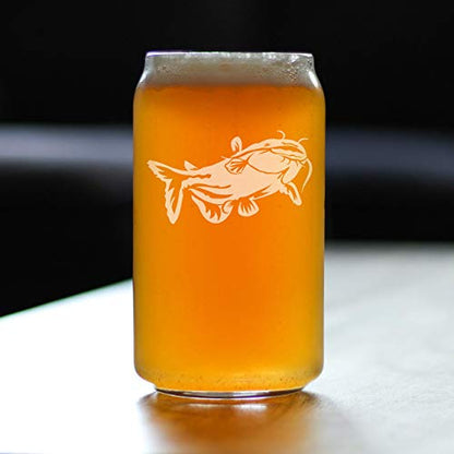 Bevvee Catfish - Beer Can Pint Glass - Catfishing Gifts for Fisherman - Fun Fish Cups - Fishing Decor - 16 oz
