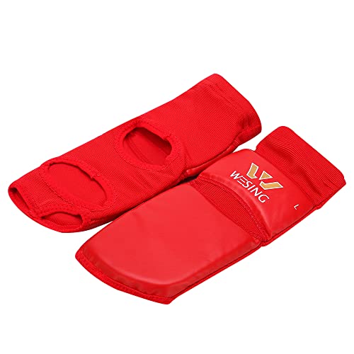 WESING Pro Instep Guard Foot Guard for Martial Arts Muay Thai MMA - color: Red, size: Medium