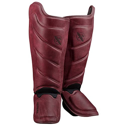 Hayabusa T3 LX Leather Striking Shinguards - color: Crimson, size: Medium
