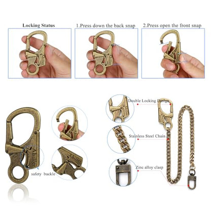 Ahiller Heavy Duty Key Wallet Chains for Men Biker - color: Bronze-bk-2p