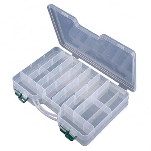 Portable Fishing Tackle Box with Handle, Durable PVC Storage Case for Lures and Hooks, 13 x 3.3 x 1.6 Inches - color: Clear