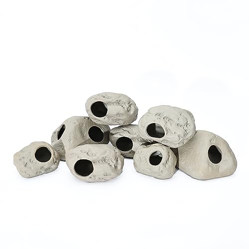 Aquarium Rock Cave Decor for Shrimp Cichlid Hiding Breeding (Set 8) - style: Set 8