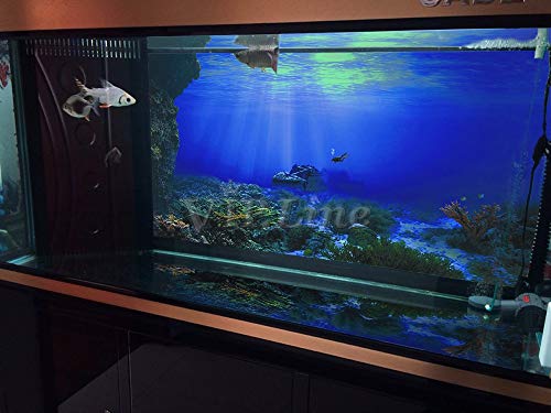 Seabed Wreck Aquarium Background Poster HD Fish Tank Decorations Landscape Backdrop (72" x 28"/ 183 x 71cm) - size: 72" x 28"/ 183 x 71cm