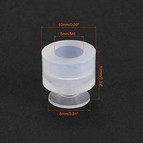 uxcell Suction Cups, 8mm Diameter x M5 Joint Silicone Vacuum Pneumatic Suction Cup 4pcs