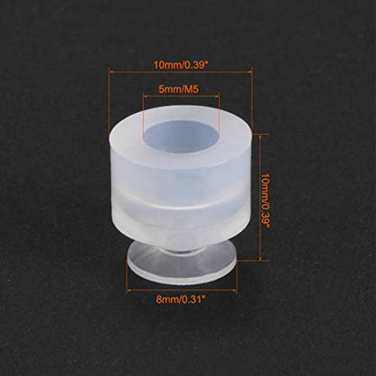 uxcell Suction Cups, 8mm Diameter x M5 Joint Silicone Vacuum Pneumatic Suction Cup 4pcs
