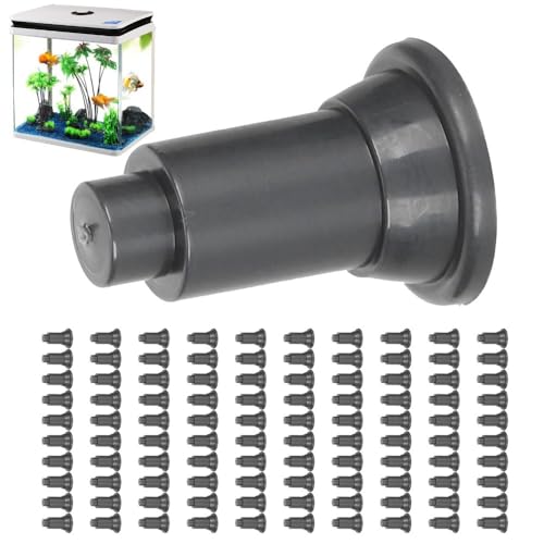 100Pcs Aquarium Divider Support Feet Adjustable Height Design PVC Tank Partition Legs for Fish Tank Cleaning Decoration(Black)