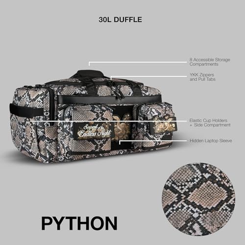 WOLFpak 30L Perfect Duffle Bag - Sports Tactical Gym Bag (Python) | Laptop Pouch, MOLLE Compatible, Padded Straps, 1000D Waterproof Fabric, Dual Cup Holders, Military Grade - color: Python