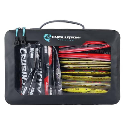 Plastix Case – Large, Waterproof Soft Plastic Lure Storage Box, EVA Structured Interior, Clear Lid, Removable Dividers, Tackle Organizer