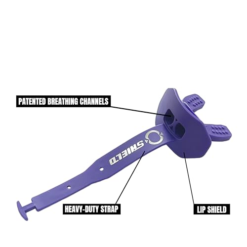 O Shield Striker Football Lip Guard with Permanent Strap - color: Purple