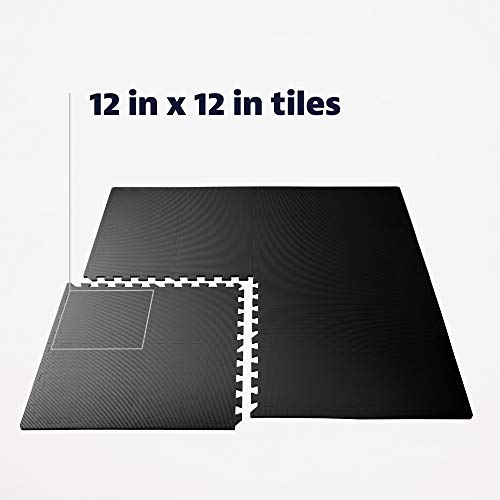 We Sell Mats Interlocking Foam Floor Tiles - 3/8" Thick Black 36-Pack - color: Black, size: 48 Sq Ft (48 Tiles)