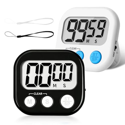 ZILLEEN Classroom Timer for Kids Teachers 2 Pack Digital Timers Black White - color: Black & White