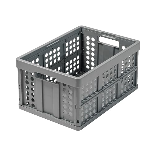 Clax® crate | folding box | basket | 48 qt (12 gal) | grey