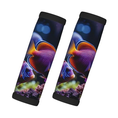 Fish Aquarium Print Suitcase Grip Set Refrigerator Handle Car Interior Travel Accessories Comfortable