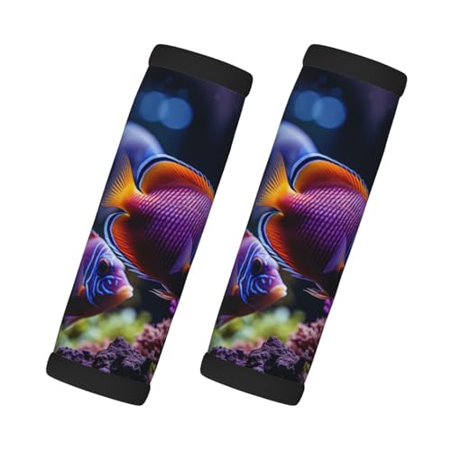 Fish Aquarium Print Suitcase Grip Set Refrigerator Handle Car Interior Travel Accessories Comfortable
