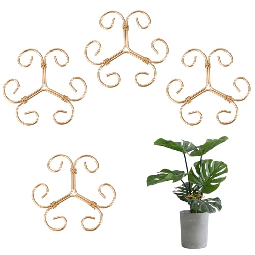 4 Pack Monstera Plant Stem Supports, Metal Garden Support for Climbing Plants, Iron Stem Holder for Monstera, Pothos, Vine – Indoor Plant Climbing for Home Garden - size: B