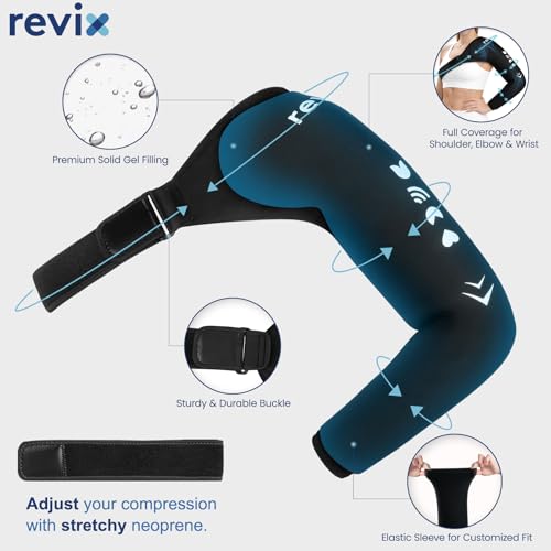 REVIX Arm & Shoulder Ice Pack Wrap for Pitchers, Gel Cold Pack, S | For Baseball, Softball & Volleyball Athletes, Eases Shoulder & Elbow After Throwing, Post-Workout Recovery, Men & Women. - style: Standard