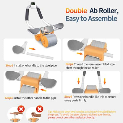 2026 Upgraded Ab Roller Wheel with Elbow Support - color: Orange