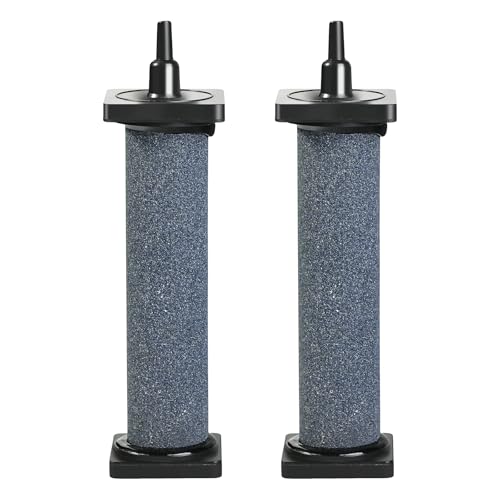 AQUANEAT Aquarium 5 inch Air Stone Cylindrical 2 Pack, Large Airstone, Aerator Bubble Diffuser, Air Pump Accessories for Aquariums, Hydroponic, Ponds and Fish Tanks - size: 5 inch