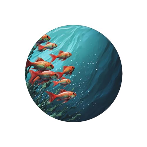 Coasters for Drinks Set of 6 Absorbent Ceramic Drinks Coasters with Holder Cup Mat Pad Fish Aquarium Decorative Coffee Cup Beverage Coasters for Tabletop Protection Home Decor