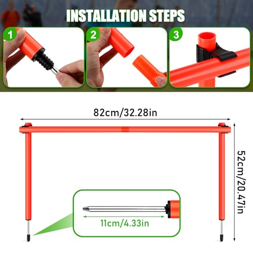 TOBWOLF 6PCS 6FT Adjustable Soccer Agility Training Poles - color: Orange (Vertical Poles or Horizontal Hurdles)