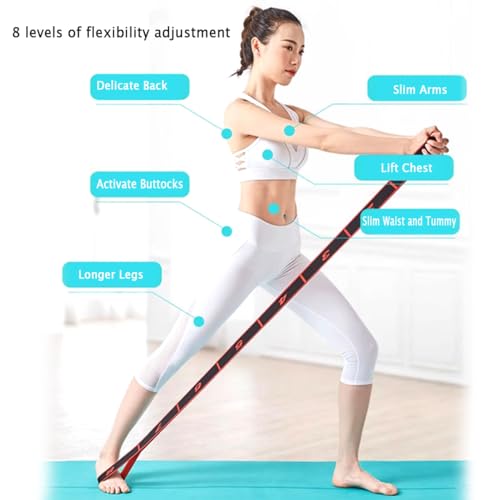 Stretch Strap Fitness Resistance Band for Stretching and Yoga Elastic Exercise Band with Loops Number Stretch Resistance Band with Clear Markings, Hamstring Stretcher Device Leg Exercise Equipment，8-Section Elastic Training Bands for Flexibility