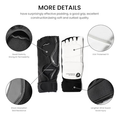 FINGER TEN Taekwondo Sparring Gear Hand & Foot Protector - color: White, size: X/Large