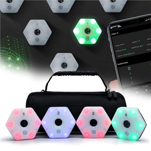 Reaction Training Kit Smart Pods for Speed, Reaction Training Light System with App Exercises to Improve Speed Agility, Reflex, for Boxing, Sports, and Fun