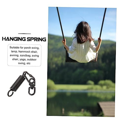 KESYOO 1 Set Swing Chair Spring Springs Tension Outdoor Hammock Garden Patio Swing Sandbags Sand Bag Spring Kit Swing Chair Hanging Rings Hanging Chair Spring Carbon Steel Black